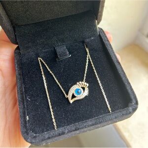 BRANDNEW‼️ 14 KARAT EVIL EYE DIAMOND NECKLACE 18 INCHES